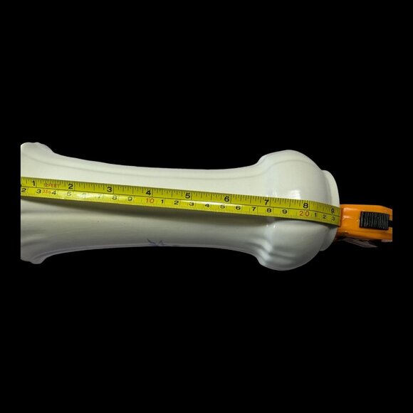 Vintage Duncan Signature White Ceramic Vase With Blue Floral Design - Picture 5 of 5